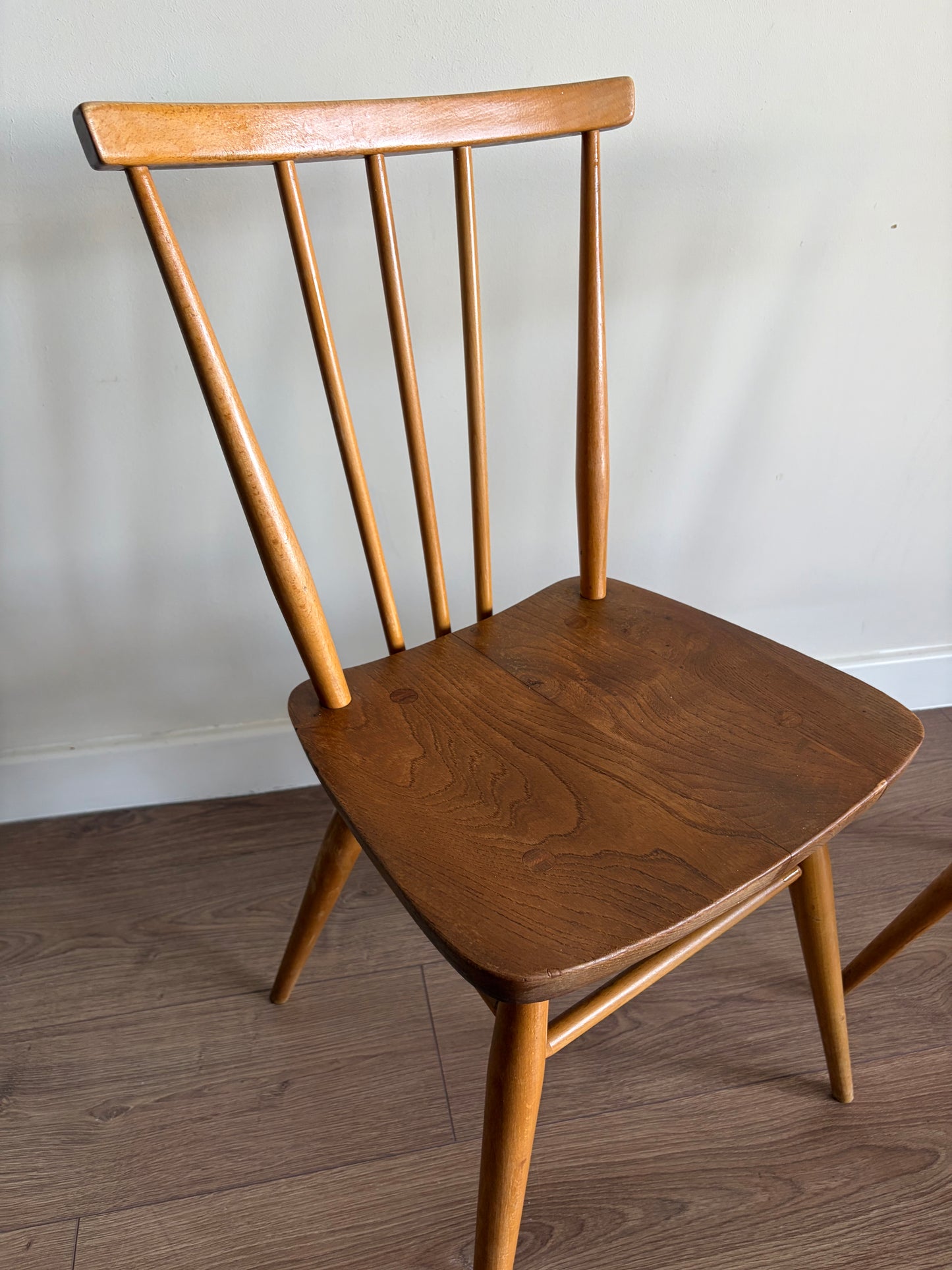 Two Ercol 391 Dining Chairs Mid-Century Modern Refurbished - Very Good Condition