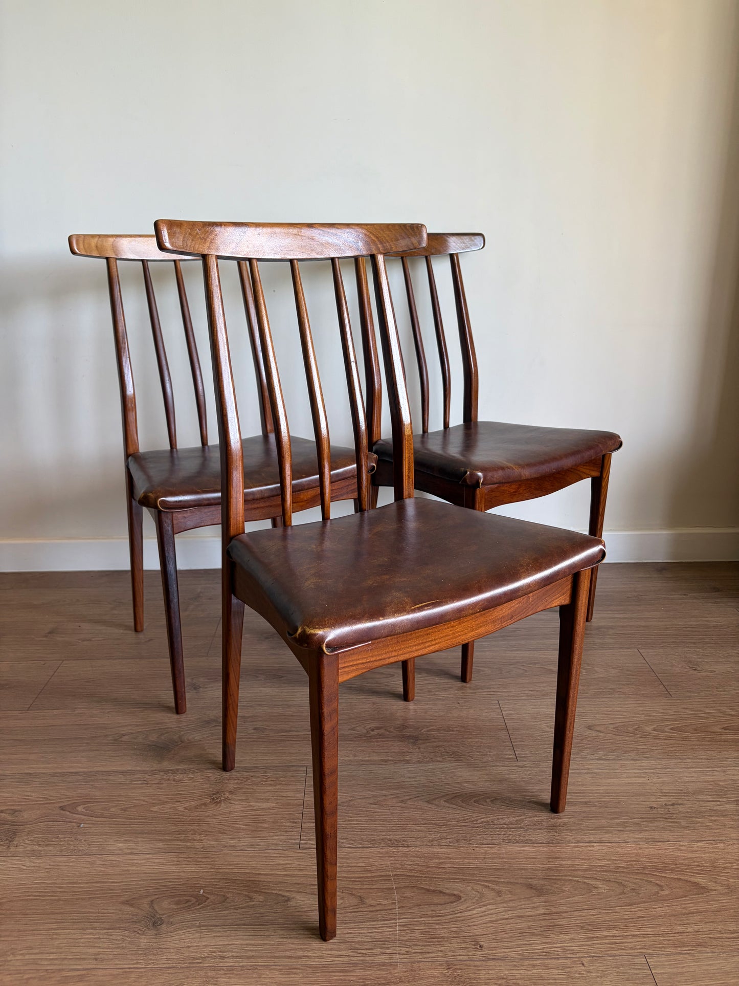 Three Teak Dining Chairs by John Herbert for A. Younger Mid-Century Modern Refurbished - Excellent Condition
