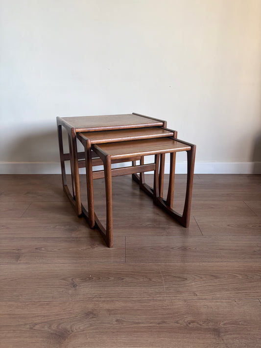 G-Plan Quadrille Teak Nest of Tables – Mid-Century Modern Refurbished Good Condition