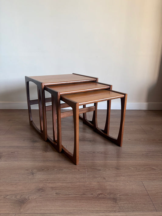 G-Plan Quadrille Teak Nest of Tables – Mid-Century Modern Refurbished Very Good Condition