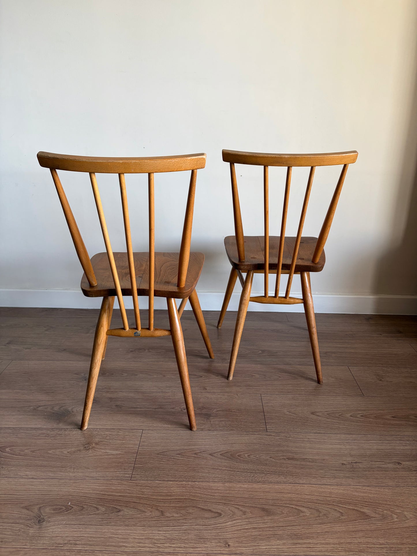 Two Ercol 391 Dining Chairs Mid-Century Modern Refurbished - Very Good Condition