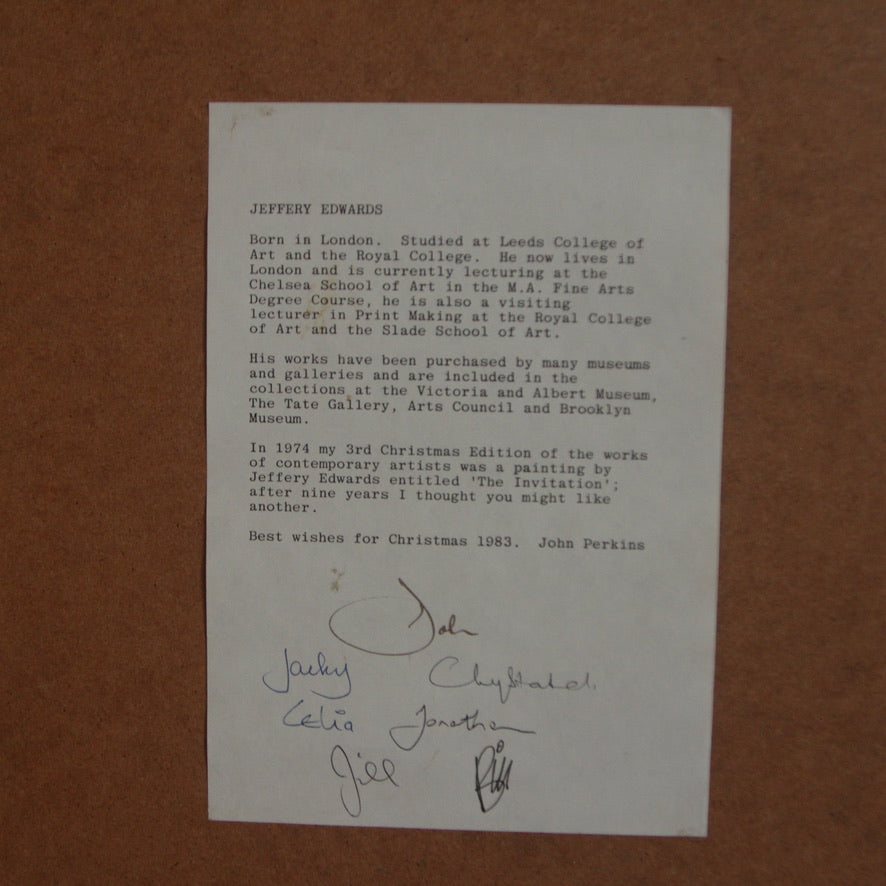 Vintage Original Screen Print by Jeffery Edwards (1945-) Titled 'Plagiarism' (1983)