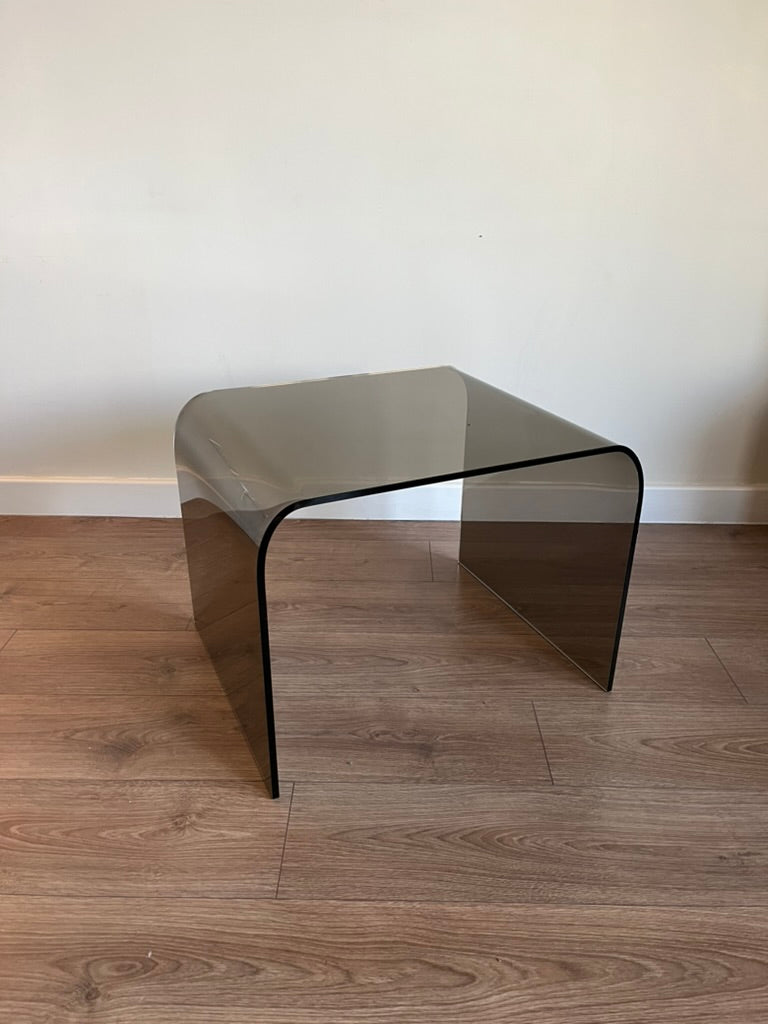 Glass Waterfall Nesting Tables Attributed to Angelo Cortesi for FIAM Italia 1980s