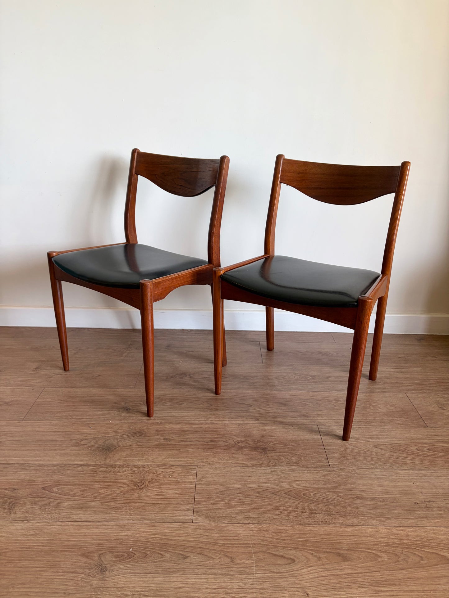 Four Danish Teak Dining Chairs for SL Møbler Mid-Century Modern Refurbished - Excellent Condition