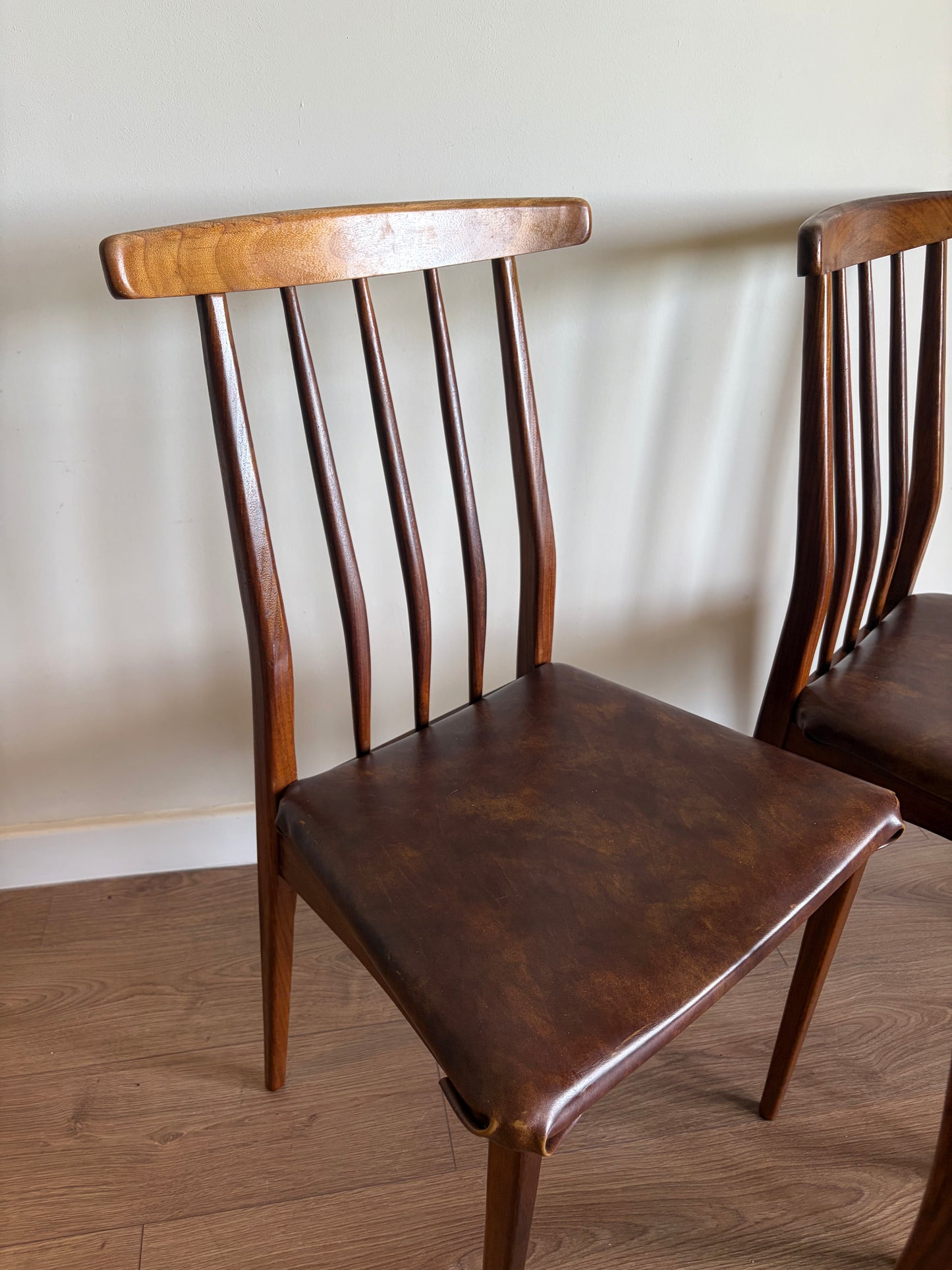 Three Teak Dining Chairs by John Herbert for A. Younger Mid-Century Modern Refurbished - Excellent Condition