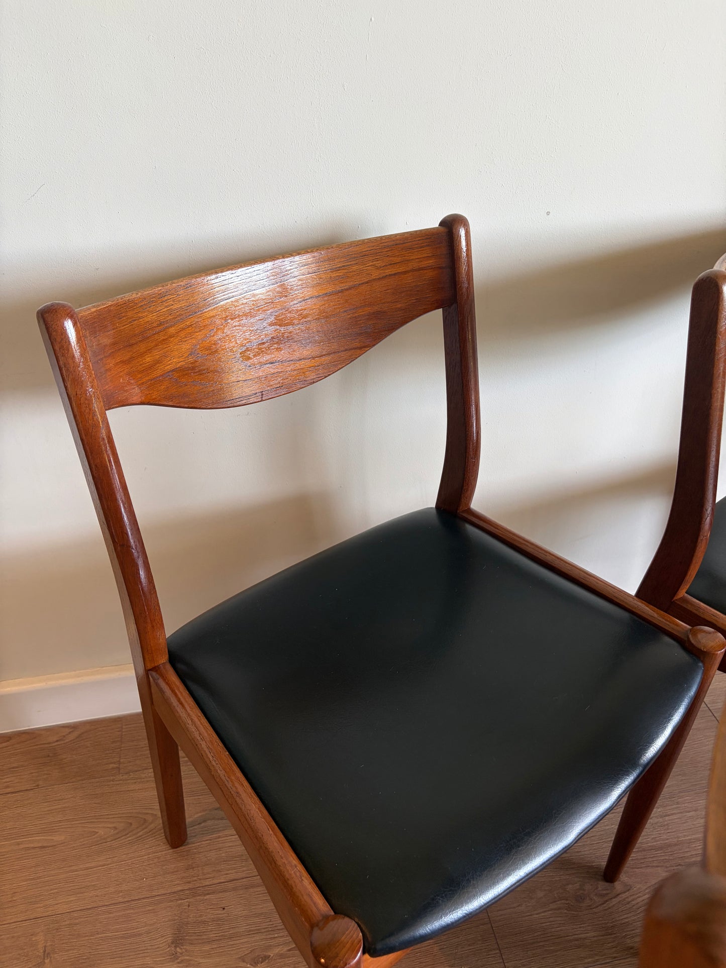 Four Danish Teak Dining Chairs for SL Møbler Mid-Century Modern Refurbished - Excellent Condition