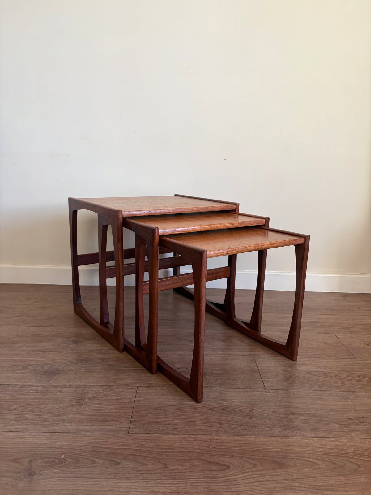 G-Plan Quadrille Teak Nest of Tables – Mid-Century Modern Refurbished in Excellent Condition