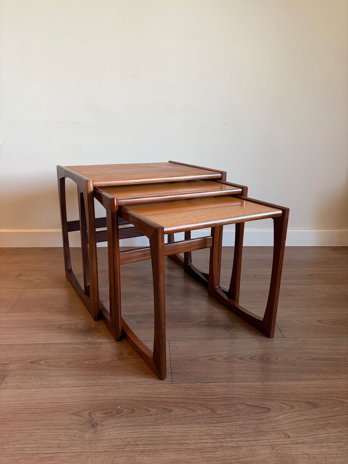 G-Plan Quadrille Teak Nest of Tables – Mid-Century Modern Refurbished in Excellent Condition