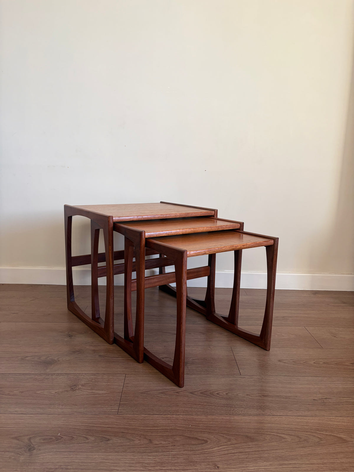 G-Plan Quadrille Teak Nest of Tables – Mid-Century Modern Refurbished in Excellent Condition