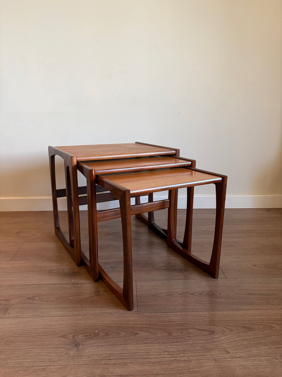 G-Plan Quadrille Teak Nest of Tables – Mid-Century Modern Refurbished in Excellent Condition