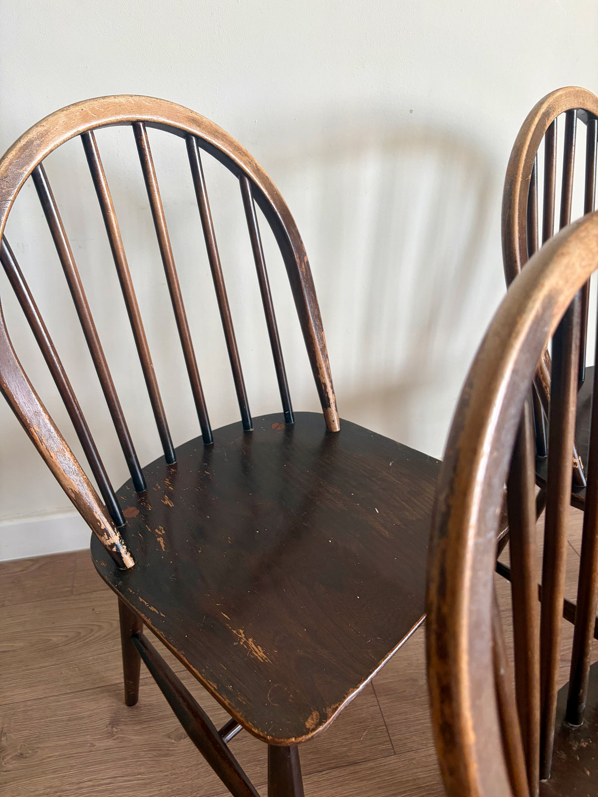 Four Ercol 370 Windsor Dining Chairs Mid-Century Modern Refurbished - Good Condition