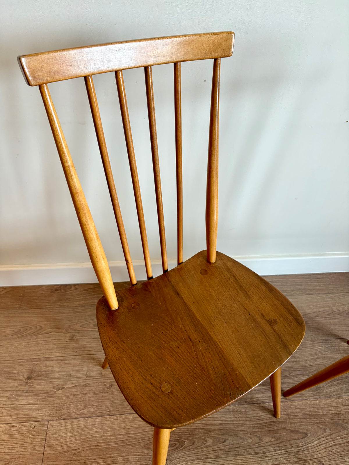 Two Ercol 608 Dining Chairs Mid-Century Modern Refurbished in Excellent Condition