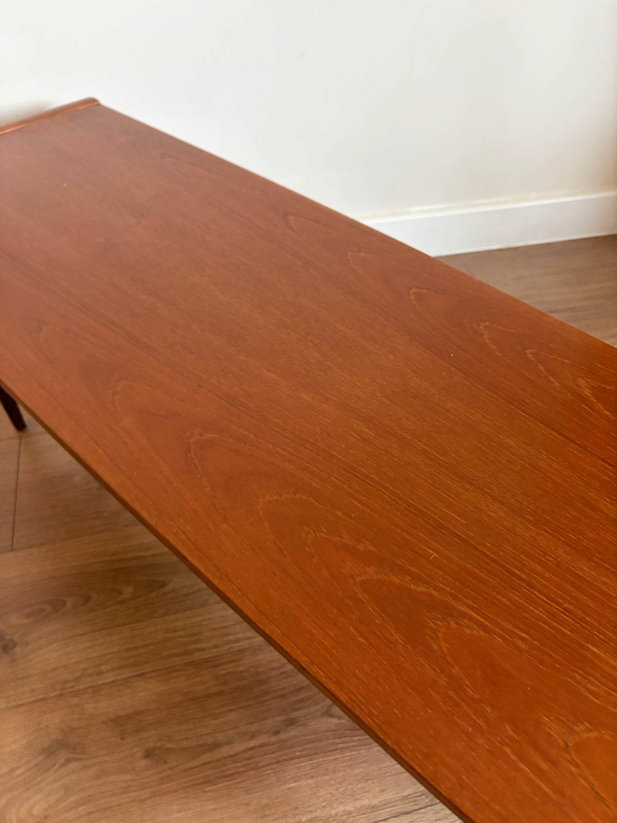 Teak Two Tiered Coffee Table by Myer Mid Century Modern Refurbished in Excellent Condition