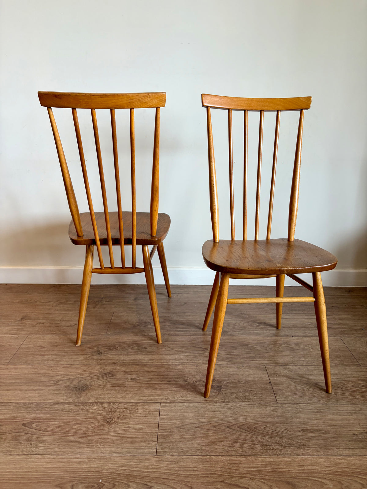 Two Ercol 608 Dining Chairs Mid-Century Modern Refurbished in Excellent Condition