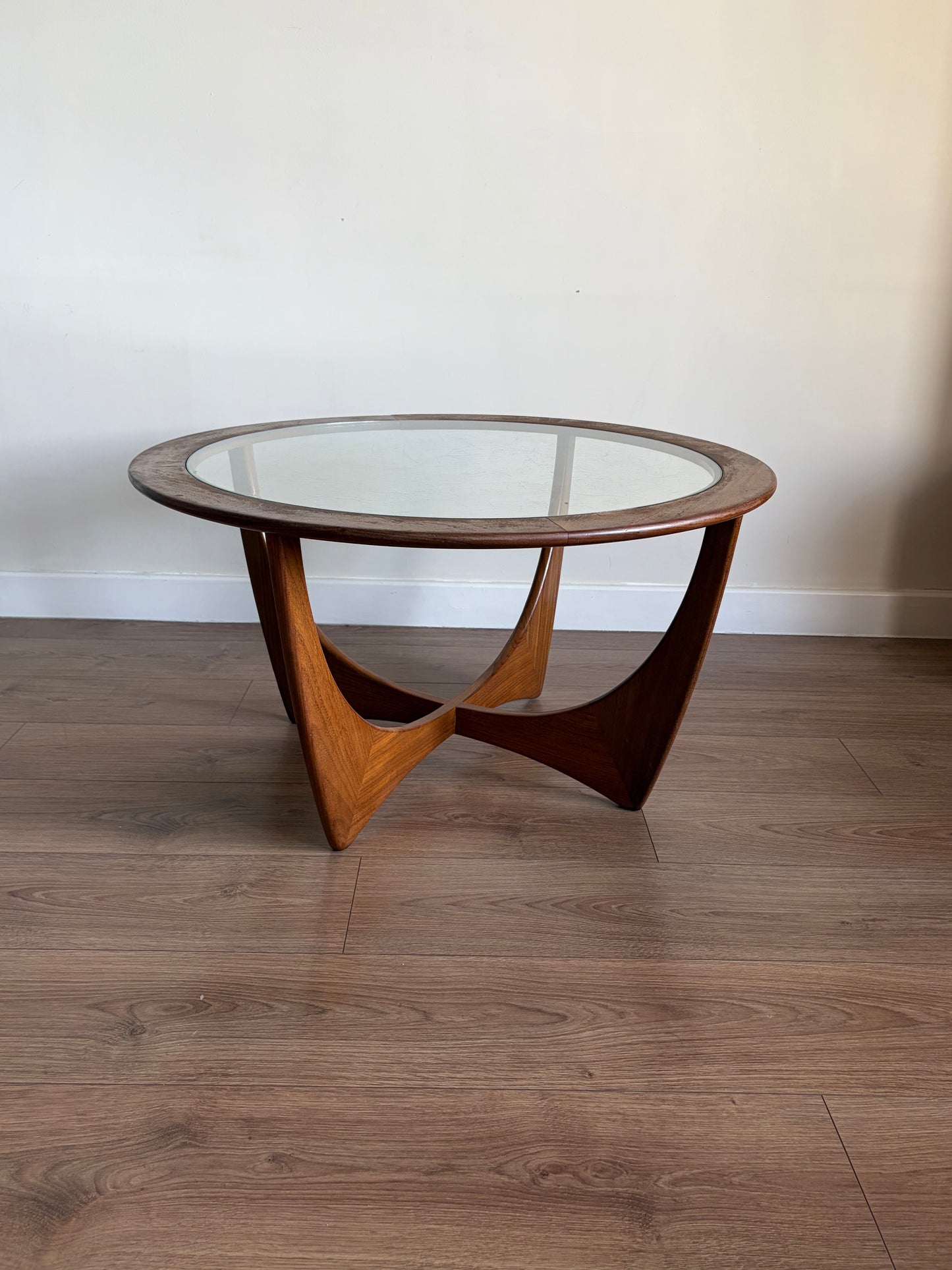 G-Plan Astro Coffee Table Round Glass Mid Century Modern Refurbished - Good Condition