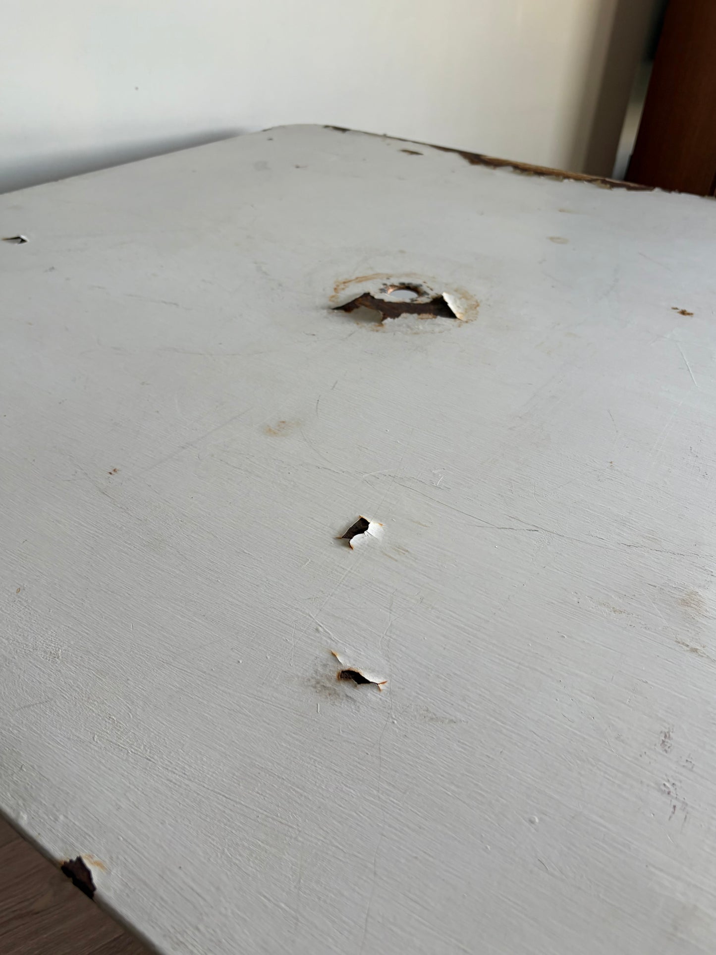 Vintage Folding French Metal Garden Table White - Good Condition
