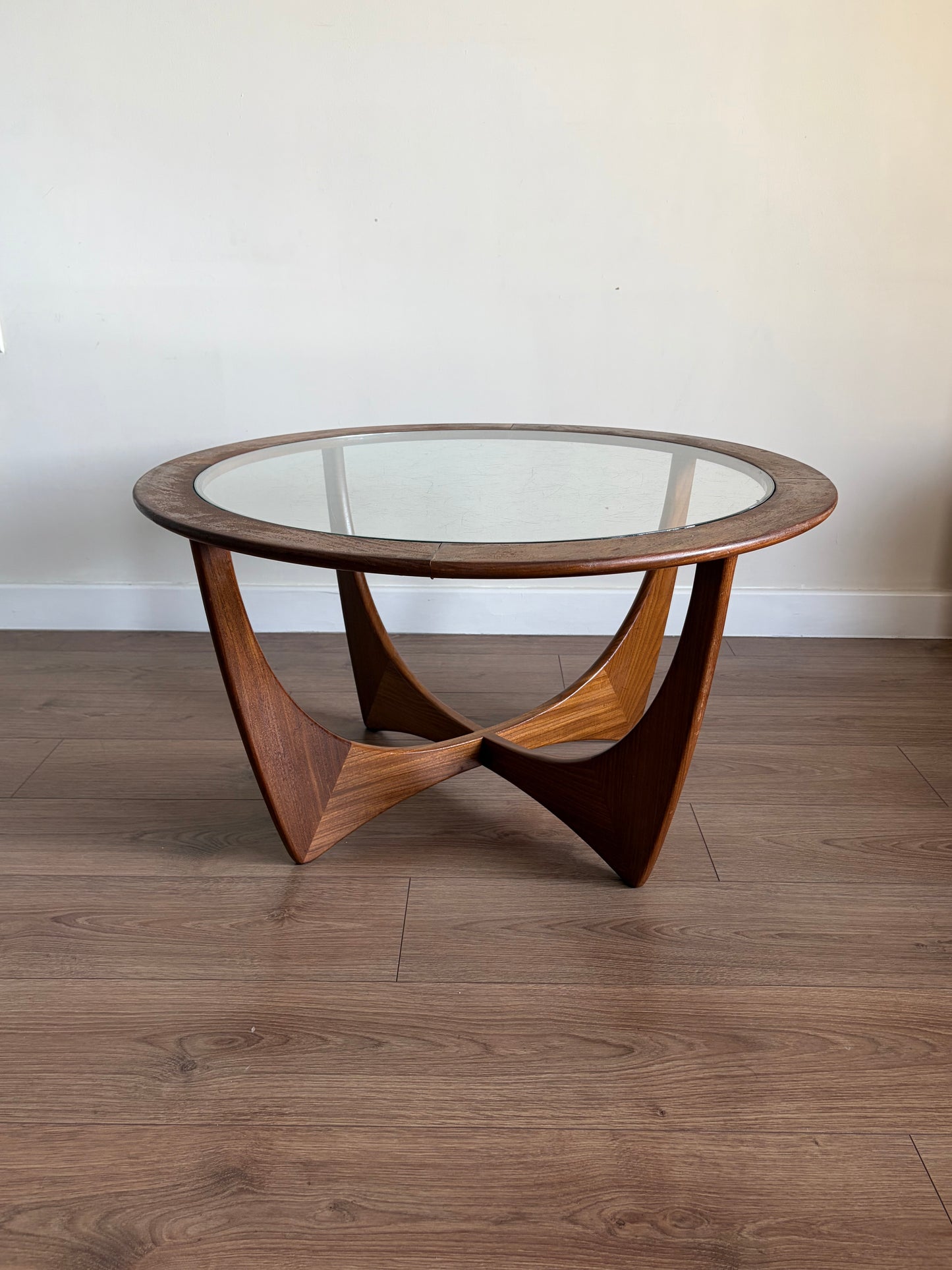 G-Plan Astro Coffee Table Round Glass Mid Century Modern Refurbished - Good Condition