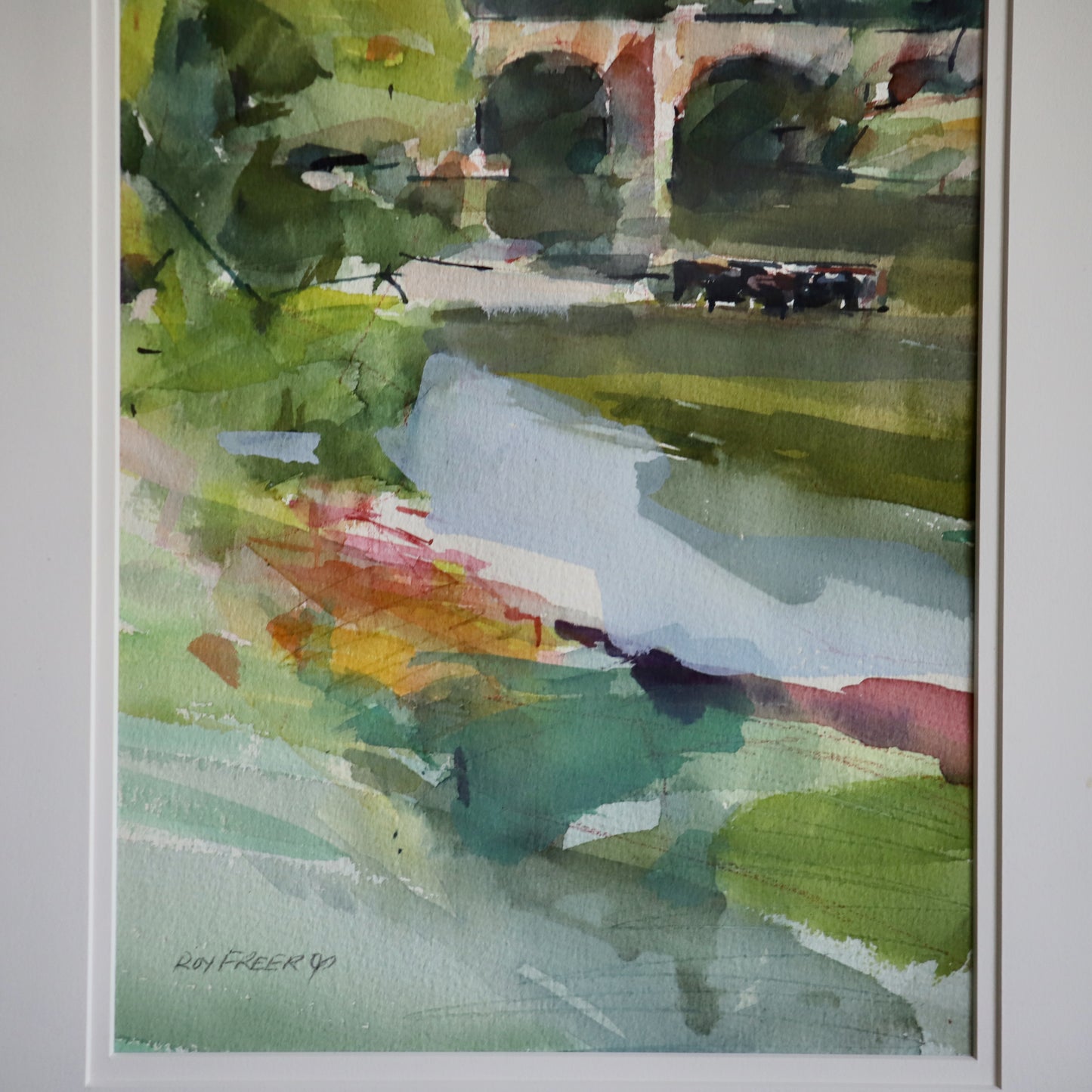 Watercolour of an English River (1994) by Roy Freer (1938-2021) Framed and Signed