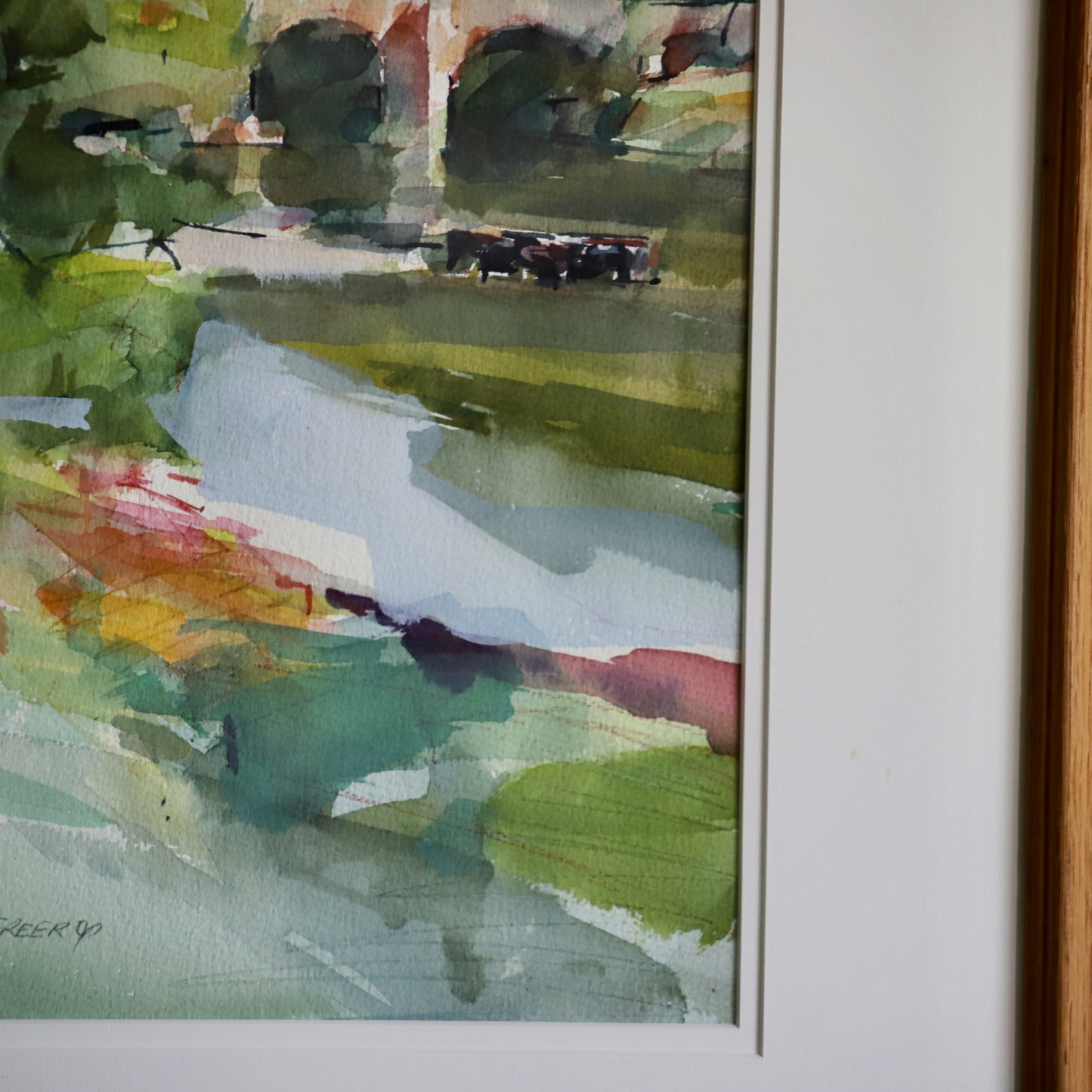 Watercolour of an English River (1994) by Roy Freer (1938-2021) Framed and Signed