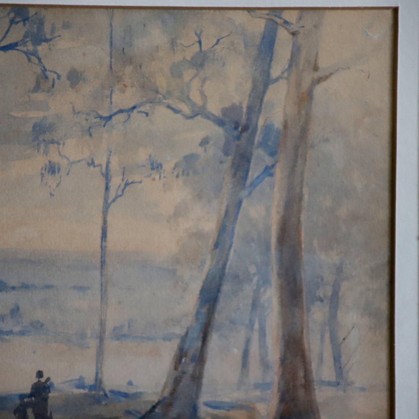 Watercolour 'Under the Eucalyptus' (1925) by the Australian Impressionist Painter John Sommers (1846-1930) Framed and Signed