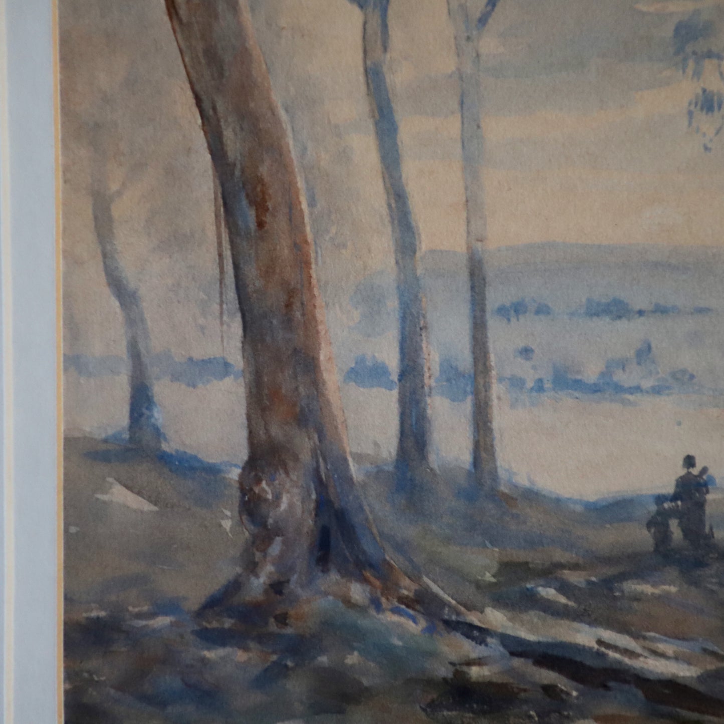 Watercolour 'Under the Eucalyptus' (1925) by the Australian Impressionist Painter John Sommers (1846-1930) Framed and Signed