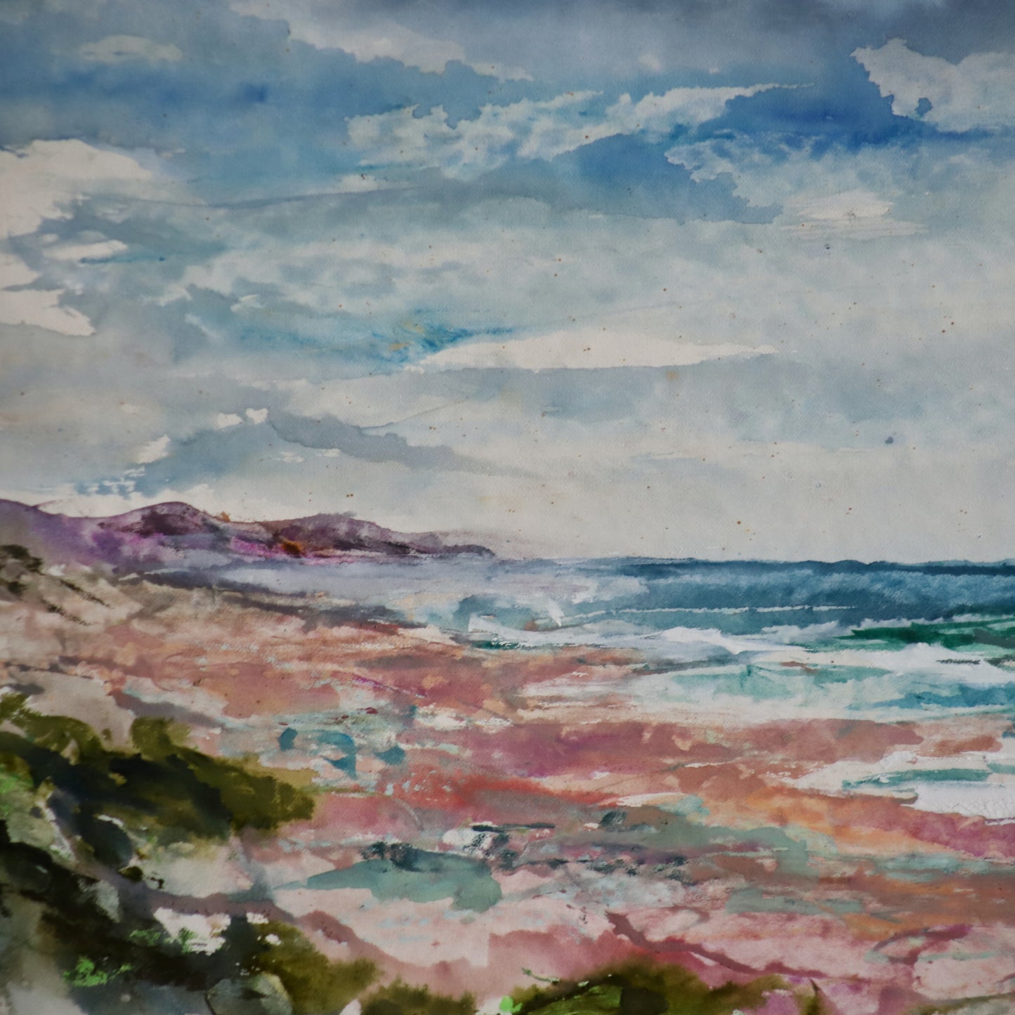 Painting of the Western Cape Coast (1994) by South African artist Alice Elahi (1926-2020) Framed and Signed