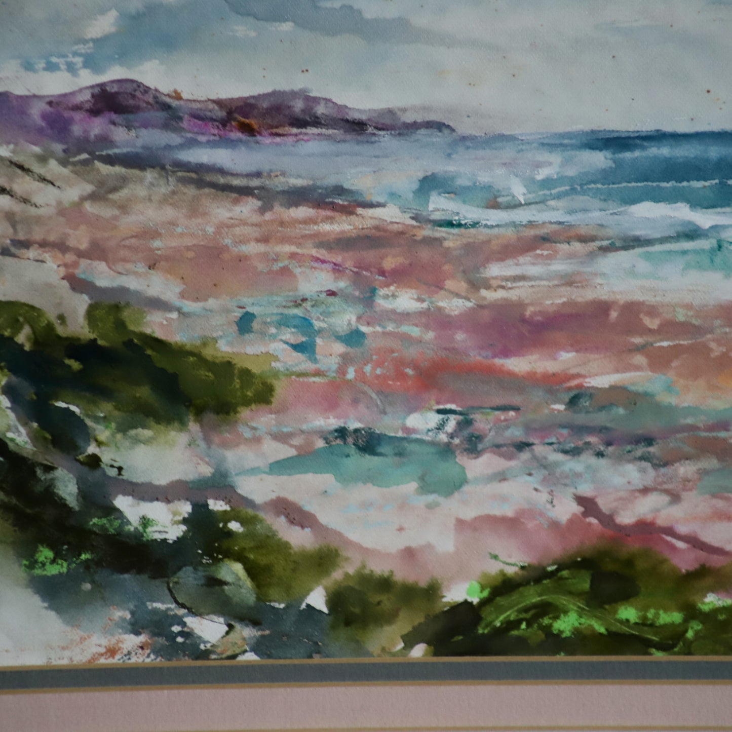 Painting of the Western Cape Coast (1994) by South African artist Alice Elahi (1926-2020) Framed and Signed