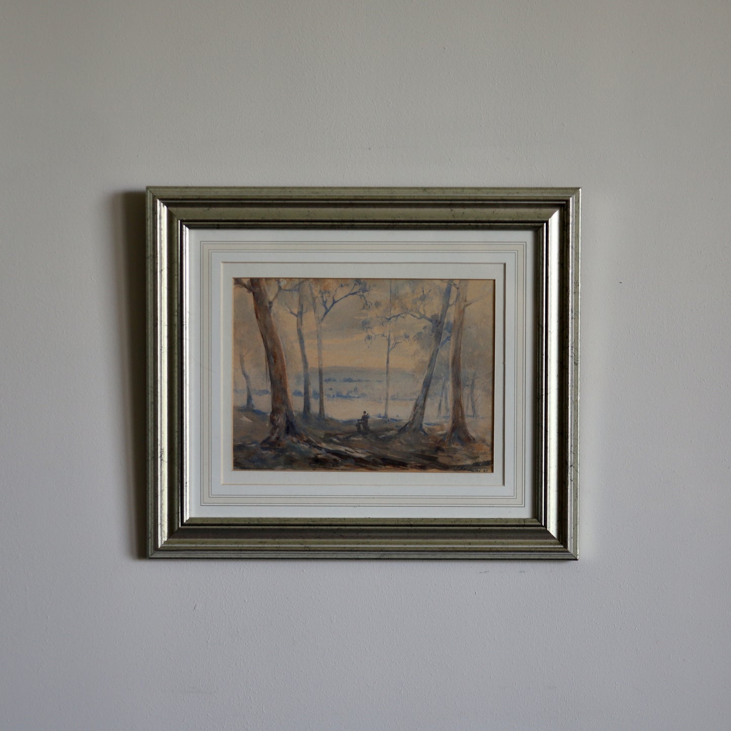 Watercolour 'Under the Eucalyptus' (1925) by the Australian Impressionist Painter John Sommers (1846-1930) Framed and Signed