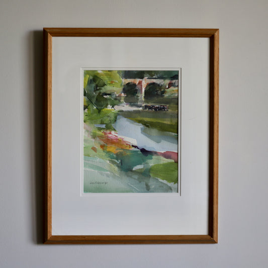 Watercolour of an English River (1994) by Roy Freer (1938-2021) Framed and Signed
