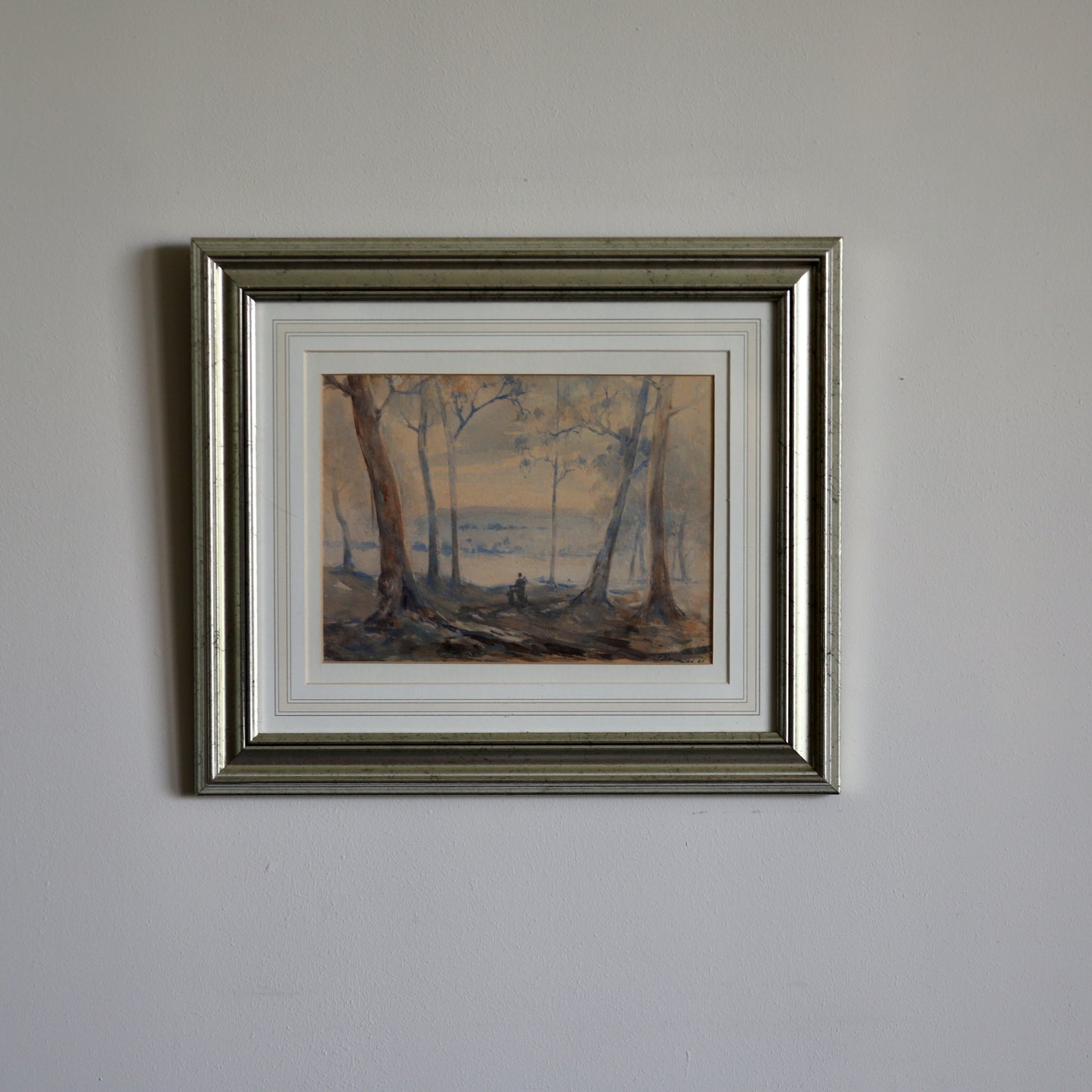 Watercolour 'Under the Eucalyptus' (1925) by the Australian Impressionist Painter John Sommers (1846-1930) Framed and Signed