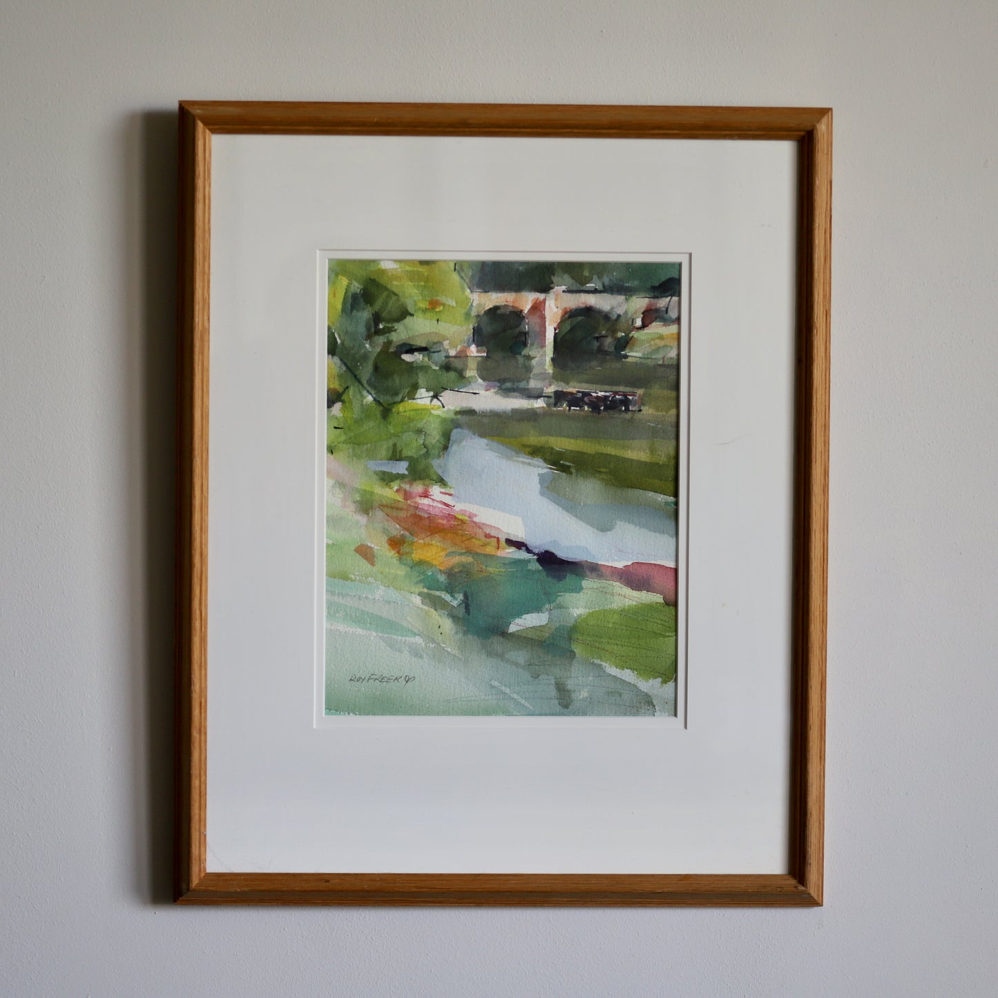 Watercolour of an English River (1994) by Roy Freer (1938-2021) Framed and Signed
