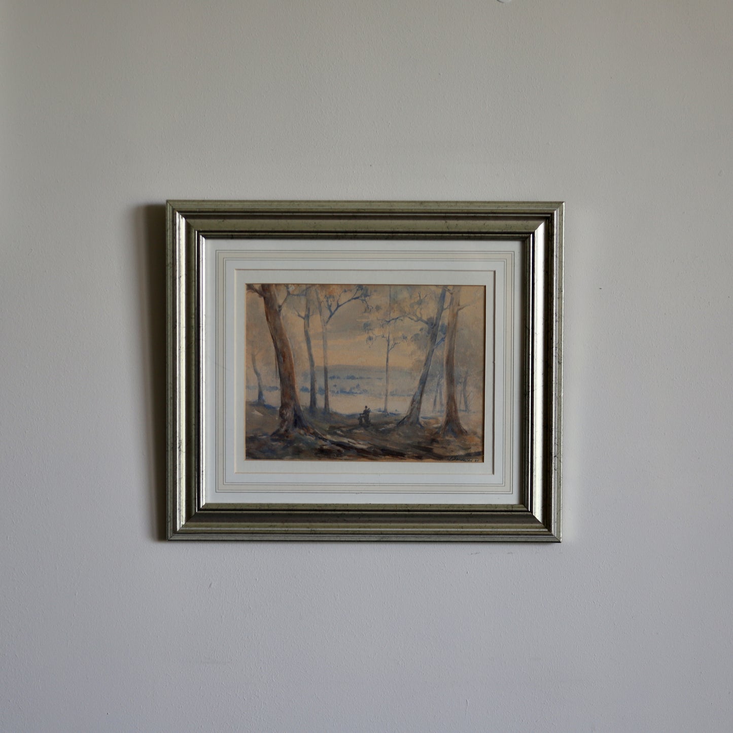 Watercolour 'Under the Eucalyptus' (1925) by the Australian Impressionist Painter John Sommers (1846-1930) Framed and Signed
