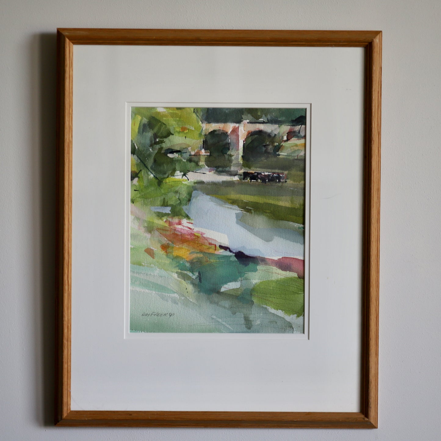Watercolour of an English River (1994) by Roy Freer (1938-2021) Framed and Signed
