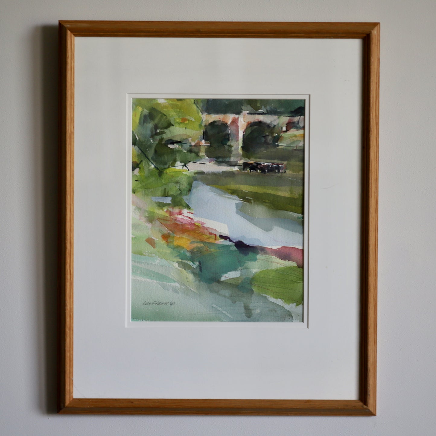 Watercolour of an English River (1994) by Roy Freer (1938-2021) Framed and Signed