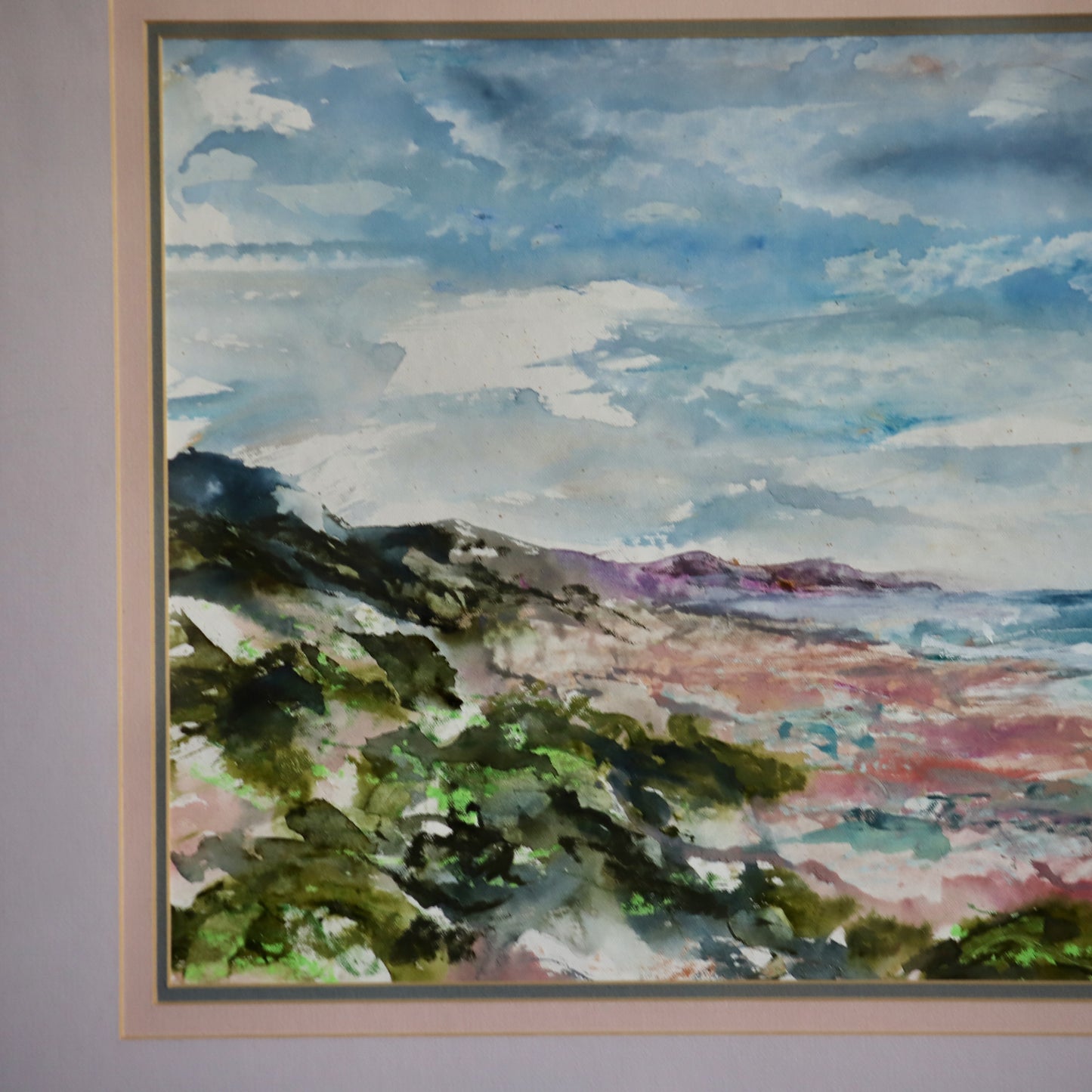 Painting of the Western Cape Coast (1994) by South African artist Alice Elahi (1926-2020) Framed and Signed