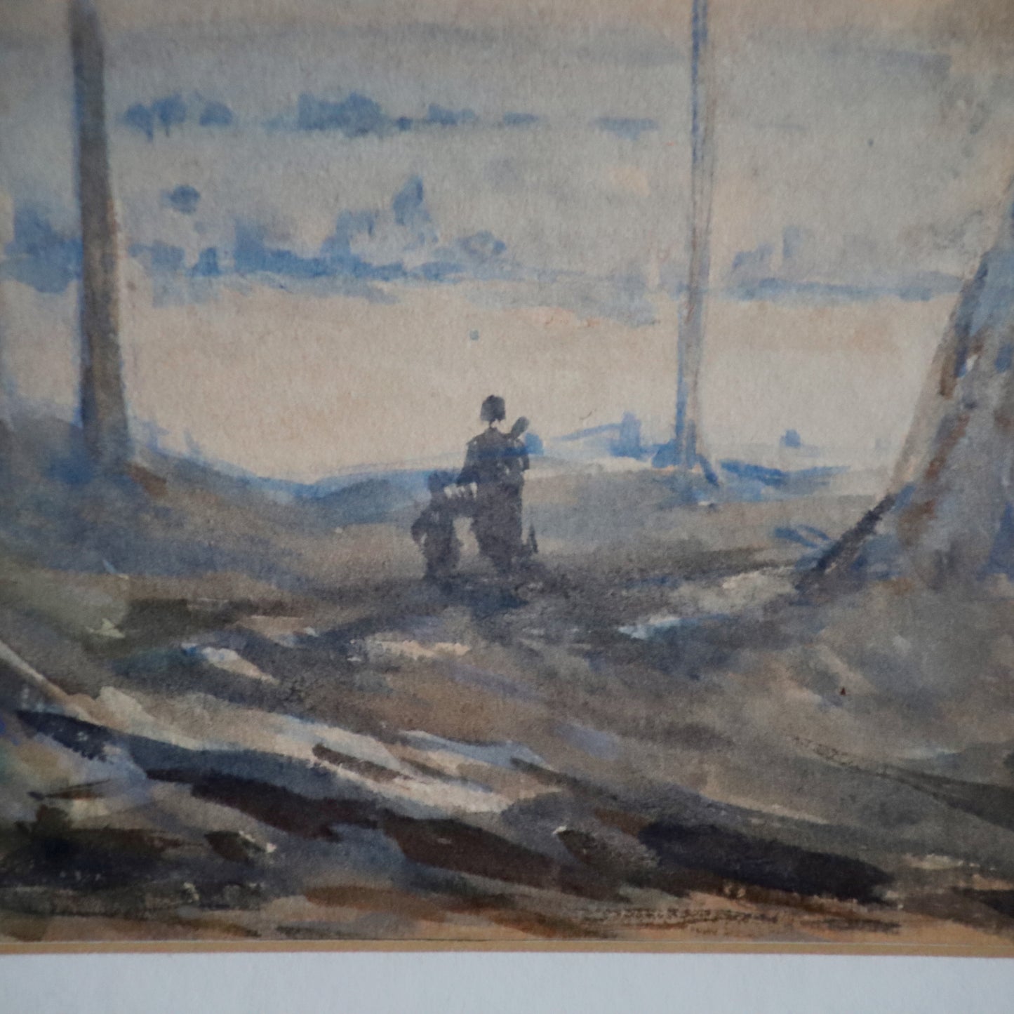 Watercolour 'Under the Eucalyptus' (1925) by the Australian Impressionist Painter John Sommers (1846-1930) Framed and Signed