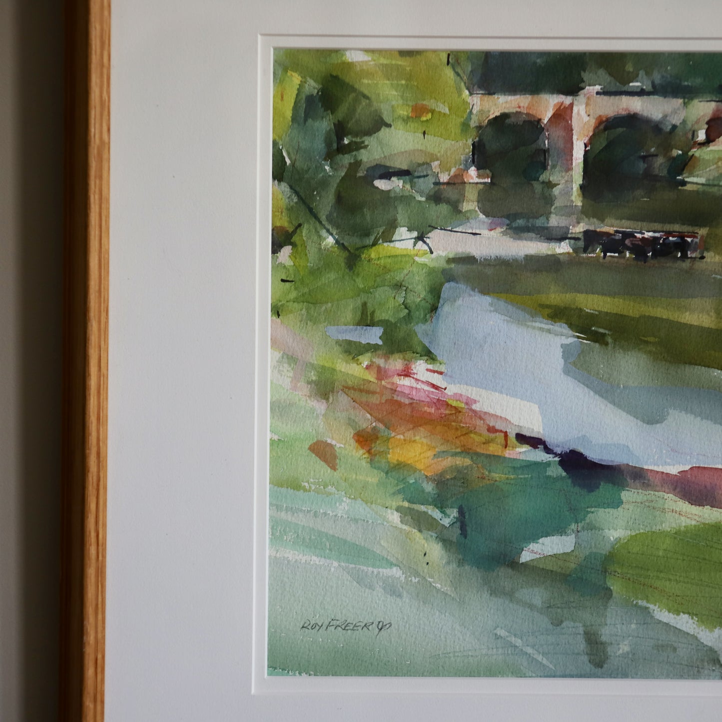 Watercolour of an English River (1994) by Roy Freer (1938-2021) Framed and Signed