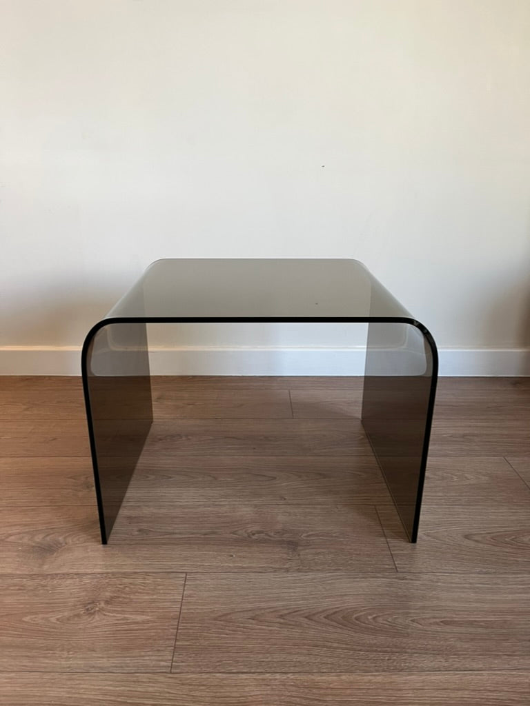 Glass Waterfall Nesting Tables Attributed to Angelo Cortesi for FIAM Italia 1980s