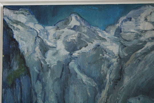 Acrylic Framed Painting of a Mountain Valley Attributed to Rita Smith