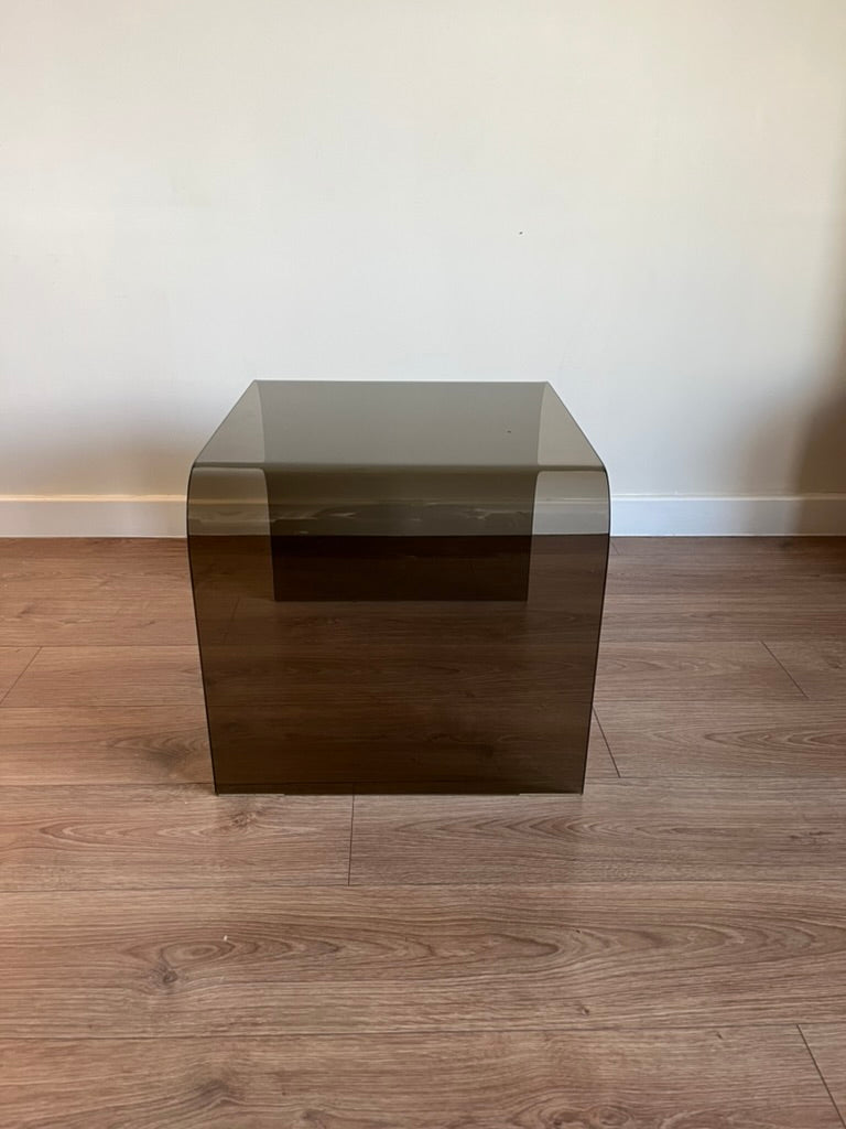 Glass Waterfall Nesting Tables Attributed to Angelo Cortesi for FIAM Italia 1980s