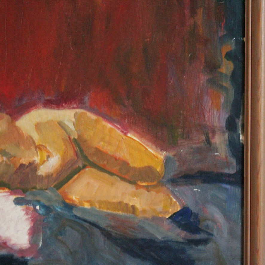 Oil painting of a Nude Reclining Woman Unsigned 20th Century