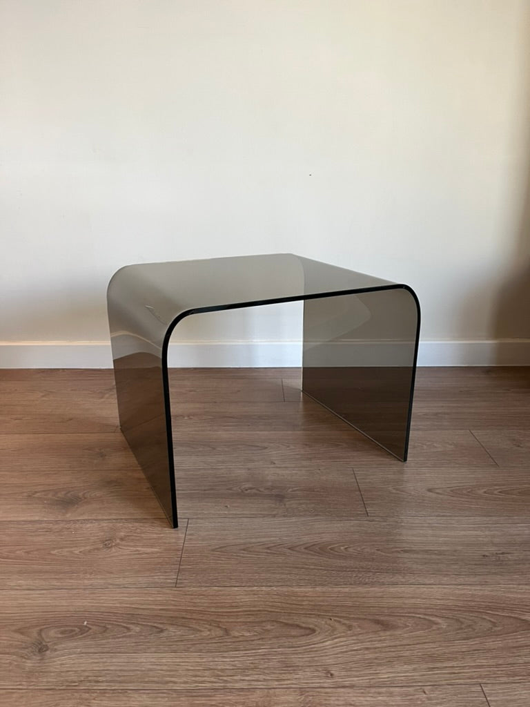 Glass Waterfall Nesting Tables Attributed to Angelo Cortesi for FIAM Italia 1980s