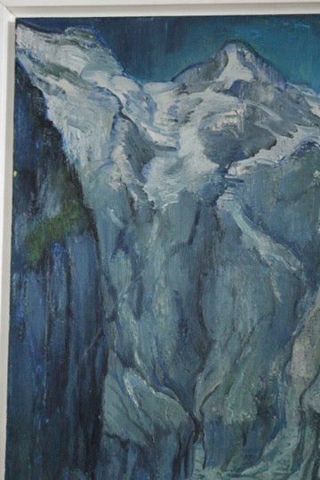 Acrylic Framed Painting of a Mountain Valley Attributed to Rita Smith