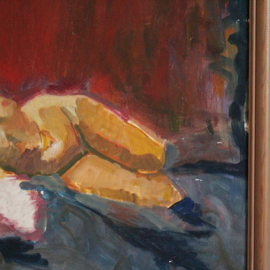 Oil painting of a Nude Reclining Woman Unsigned 20th Century
