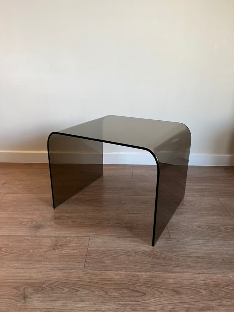 Glass Waterfall Nesting Tables Attributed to Angelo Cortesi for FIAM Italia 1980s