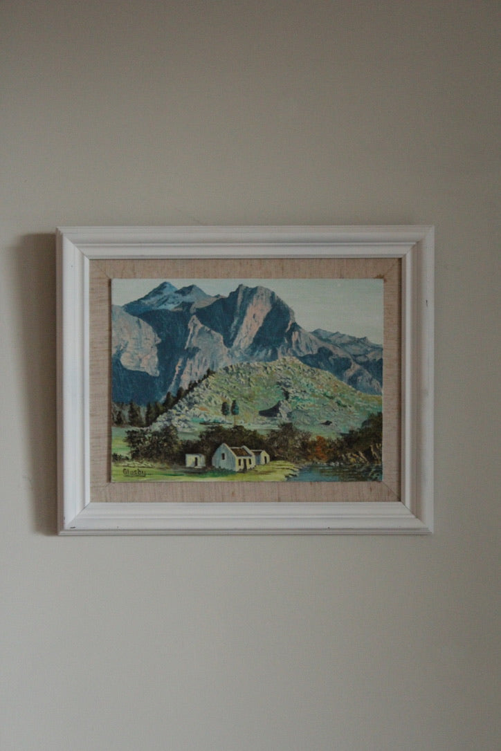 Oil Painting titled 'Homestead near Franschhoek' by A. Glasby Signed