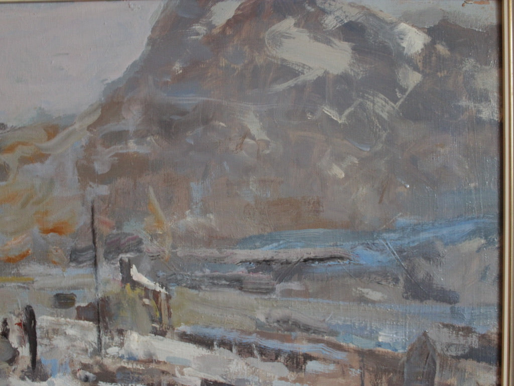 Oil painting of a Mountain Landscape Untitled by William B Dealtry Signed 20th century
