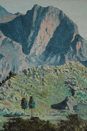 Oil Painting titled 'Homestead near Franschhoek' by A. Glasby Signed