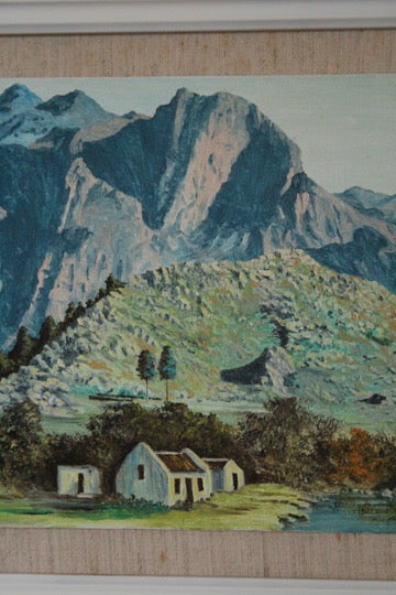 Oil Painting titled 'Homestead near Franschhoek' by A. Glasby Signed