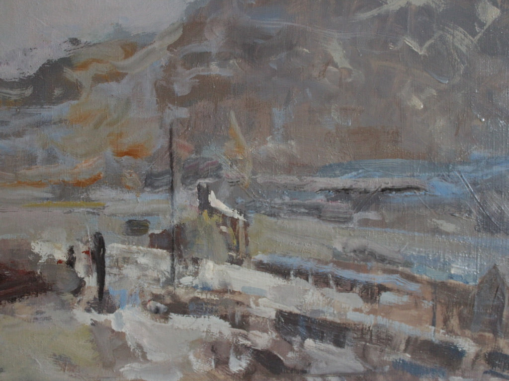Oil painting of a Mountain Landscape Untitled by William B Dealtry Signed 20th century
